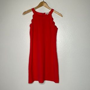 NWT Maison Jules Scallop Dress sz Small Red